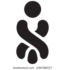 This sleek and minimalist silhouette of a person sitting down exudes a sense of tranquillity and composure. The simple yet elegant design conveys a message of relaxation, mindfulness.