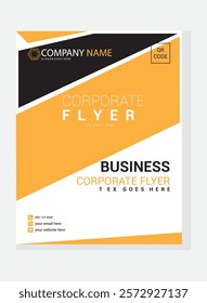 This sleek, modern business flyer design features a powerful color combination of black and orange, ideal for making a strong and lasting impression on clients, customers, or partners.