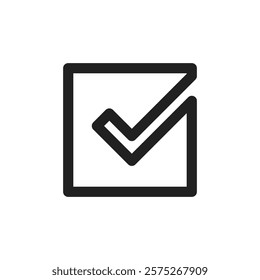 This sleek and modern checkmark icon effectively symbolizes approval and signifies task completion, making it particularly ideal for a variety of design projects, applications, and branding purposes