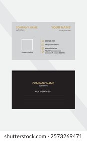 This sleek and sophisticated business card combines the elegance of black with the understated luxury of silver accents. The deep black background exudes professionalism and confidence, 