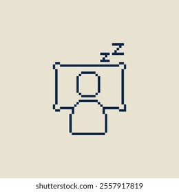 this is sleep icon in pixel art, this item good for presentations,stickers, icons, t shirt design,game asset,logo and your project