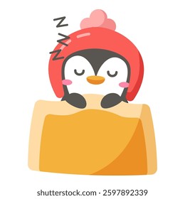 This Sleep illustration is suitable for cute Penguin stickers, etc.