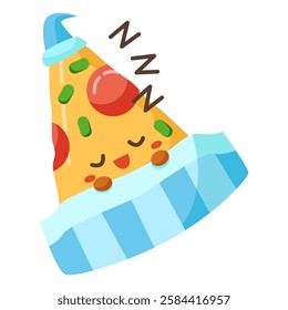 This sleep pizza illustration is suitable for Ramadan Islamic event etc