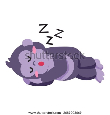 This sleeping gorilla illustration is suitable for animal especially Gorilla.