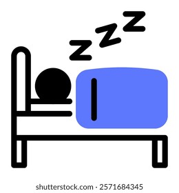 This Sleeping icon is suitable for Fitness, Healthy Lifestyle, Sports, etc.
