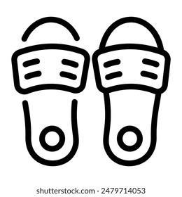 Este icono de zapatillas es adecuado para hotel, alojamiento, vacaciones, etc.
