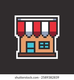 this is a small business icon in pixel art with colorful color,this item good for presentations,stickers, icons, t shirt design,game asset,logo and project.