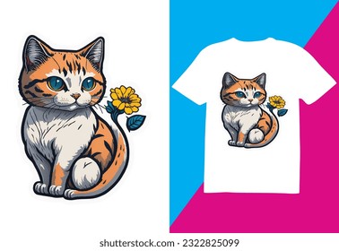 This is smart cat T-shirt Design, cat T-shirt design, cat sticker , T-shirt