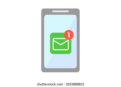 This smart phone received a message. Vector illustration .