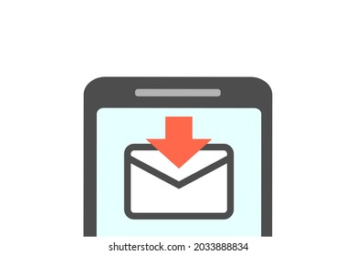 This smart phone received a message. Vector illustration .