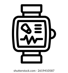 This Smartwatch icon is suitable for Badminton, Sport, etc