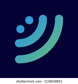 Este es un logotipo de conexión sonriente con estilo moderno y color gradiente