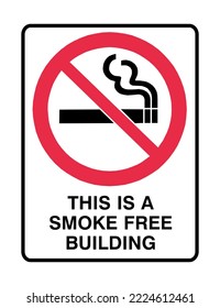 This Is a Smoke-Free Building - Prohibition Signs- No Smoking  Flammable - No Smoke, Fire Control, Dangerous To Health, and Protection.