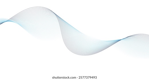 This smooth, elegant graphic features flowing, interwoven lines in shades of blue against a clean white background.