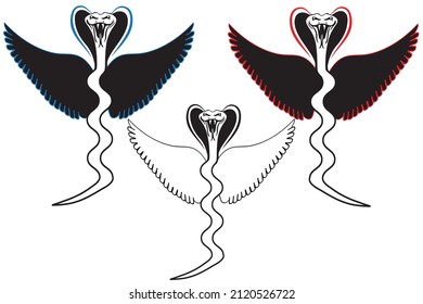 This is a Snake Line Arts Design. Black serpent isolated on a white background. Vector tattoo design.