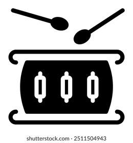 Este icono de tambor de caja es adecuado para Oktoberfest, Festival, evento tradicional alemán, etc.
