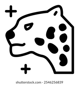 Este icono del leopardo de las nieves es adecuado para la conservación de la vida silvestre, la protección de los animales y el bienestar animal, etc.