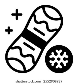 This Snowboard icon is suitable for winter sport, sport, winter holiday, etc.