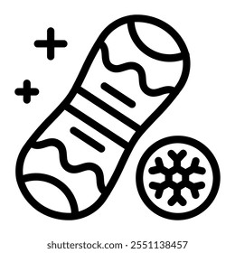 This Snowboards icon is suitable for winter sport, sport, winter holiday, etc.