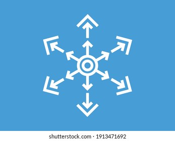 This is a snowflake design formed from a collection of arrows