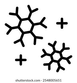 Este icono de copos de nieve es adecuado para la temporada de invierno, vacaciones, Navidades, etc.