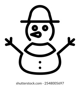 This Snowman icon is suitable for winter season, holiday, Christmas, etc.