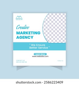 This social media post template promotes a creative marketing agency.