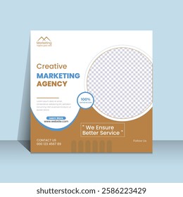 This social media post template promotes a creative marketing agency.