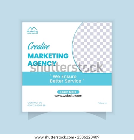 This social media post template promotes a creative marketing agency.
