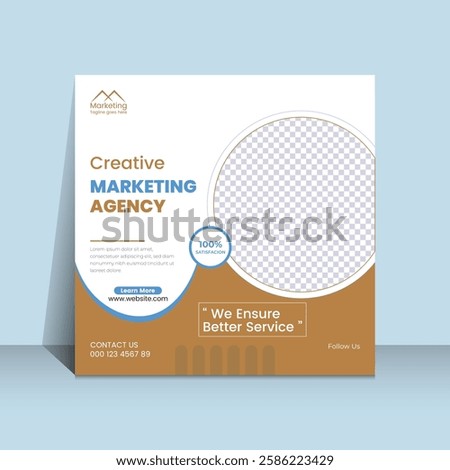 This social media post template promotes a creative marketing agency.
