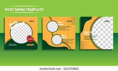 this is a social media template with a mix of yellow and green colors, can be used for food sales and can also be used for other product promotions.