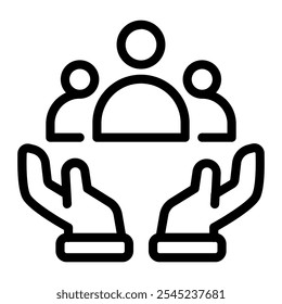 This Social responsibility icon is suitable for volunteer, humanitarian and help people, etc.