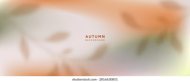 This soft, blurred background in warm autumnal hues of orange, beige, and green, with subtle leaf silhouettes, creates a cozy and tranquil atmosphere, perfect for seasonal designs, web projects, cards, and printed materials. This soft and harmonious background will highlight the natural beauty of autumn, adding warmth and elegance to any creative ideas, branding, and marketing materials, creating a striking and stylish visual.
