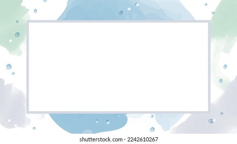 This is a soft pastel background frame illustration in the style of watercolor handwriting.