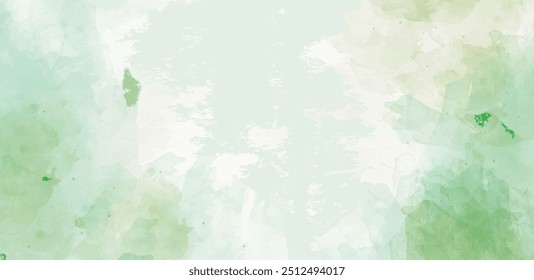 Dieser weiche Hintergrund mit Aquarell besticht durch beruhigende Grüntöne, die eine natürliche und ruhige Atmosphäre schaffen. Ideal für Designs, Einladungen oder künstlerische Projekte zum Thema Natur.