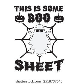 Este é um pouco Boo Sheet personalizado, vetor de design de t-shirt Halloween, preto, preto, skittish, horror, assustador, feiticeiro, feriado
