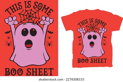 The "This is Some BOO Sheet" T-shirt is a fun and spooky shirt perfect for Halloween or any time of year when you want to add a little bit of humor to your wardrobe. Made from high-quality cotton mate