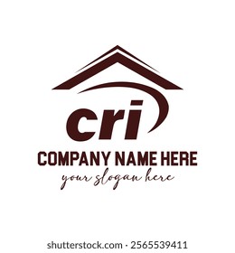 This is a sophisticated logo design, featuring a stylized house roof graphic combined with the letters "cri." The design is clean, modern, and uses a dark reddish-brown color.