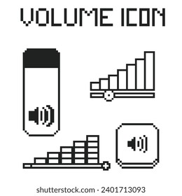 this is sound icon 1 bit style in pixel art with simple color and white background ,this item good for presentations,stickers, icons, t shirt design,g