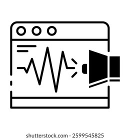 This Sound Wave icon is suitable for Audio, Music, etc