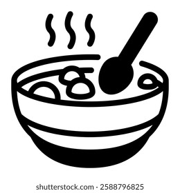 This Soup icon is suitable for Restaurant Menu, Food, etc