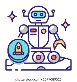 This Space robot icon is suitable for Space and Galaxy, etc.