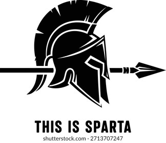 Esta é tipografia sparta com capacete guerreiro para logotipo de história, distintivo de caça grego antigo, emblema de combate de batalha e isolado na ilustração gráfica gladiador transparente