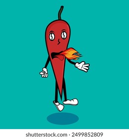 This special chili mascot vector design on a blue background is perfect for food posters and so on.