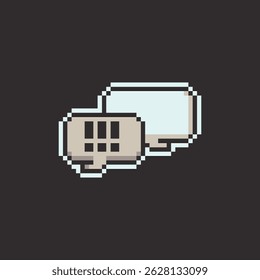 this is Speech bubbles icon in pixel art with simple color and black background this item good for presentations,stickers, icons, t shirt design,game asset,logo and your project.