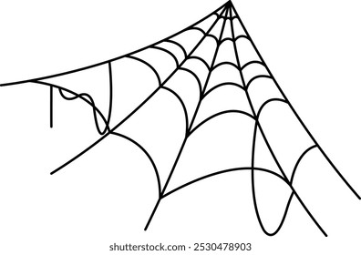 This spider web vector design features intricate webs with delicate details, perfect for Halloween themes, spooky graphics, or adding an eerie touch to your creative projects