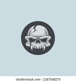 this is a spooky skull head logo illustration perfect for your brand