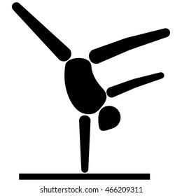 This is sport pictogram, artistic gymnastics modality games. Ideal for materials on sport and institutional