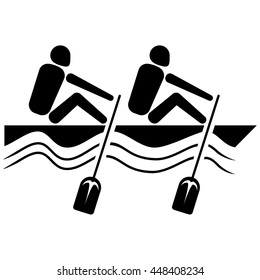 This is sport pictogram mode Canoeing Rowing, games. Ideal for materials on sport and institutional