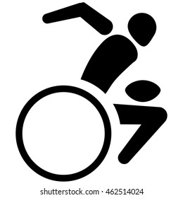 This is sport pictogram, rugby for wheelchair, games. Ideal for materials on sport and institutional